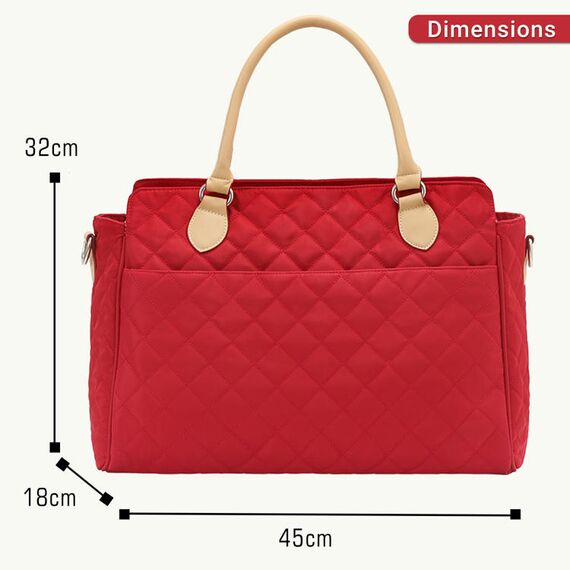 Sunveno Styler Fashion Diaper Bag 25.9L With 11 Pockets And Shoulder Strap, Color: red, 10 image