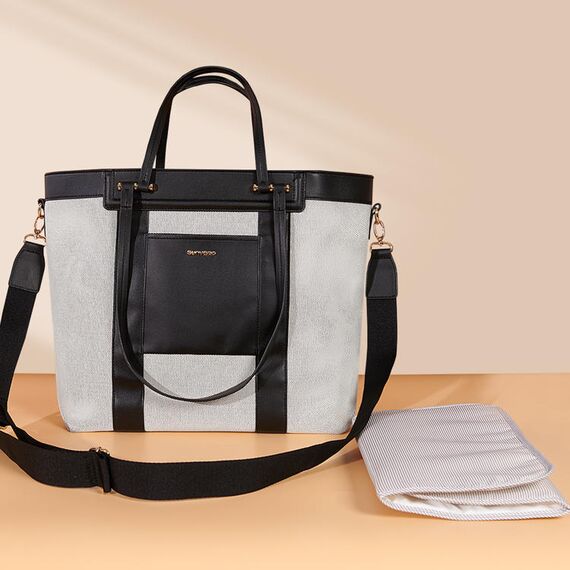 Sunveno La Mode Premium Diaper Bag 48Cm Large Capacity With 8 Pockets, Color: Black, 11 image