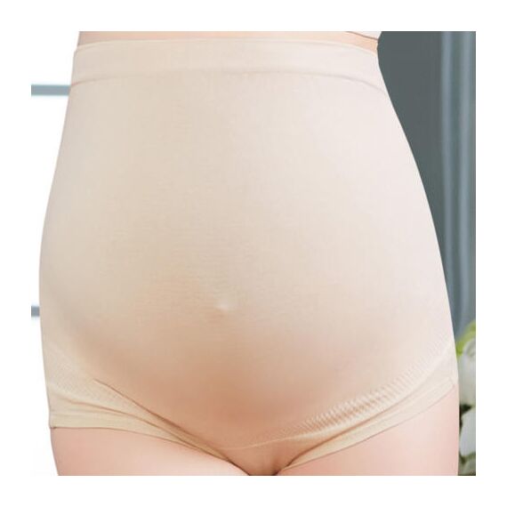 Sunveno High Waist Pregnancy Support Cotton Panties, Color: Skin, Maternity Size: XL, 5 image