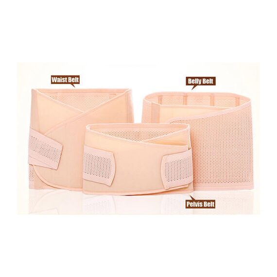 Sunveno 3 In 1 Adjustable Maternity Belt Postpartum Support Set, Color: Natural Color, Maternity Size: L, 7 image
