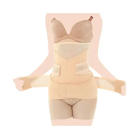 Sunveno 3 In 1 Adjustable Maternity Belt Postpartum Support Set, Color: Natural Color, Maternity Size: L, 12 image