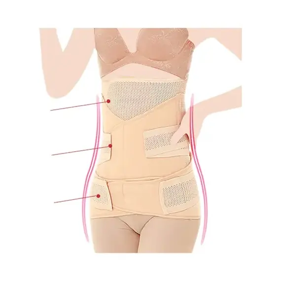 Sunveno 3 In 1 Adjustable Maternity Belt Postpartum Support Set, Color: Natural Color, Maternity Size: L, 13 image