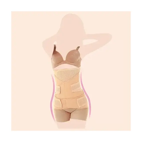Sunveno 3 In 1 Adjustable Maternity Belt Postpartum Support Set, Color: Natural Color, Maternity Size: L, 17 image