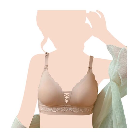 Sunveno Maternity Feeding Bra, Color: Skin, Maternity Size: L, 2 image