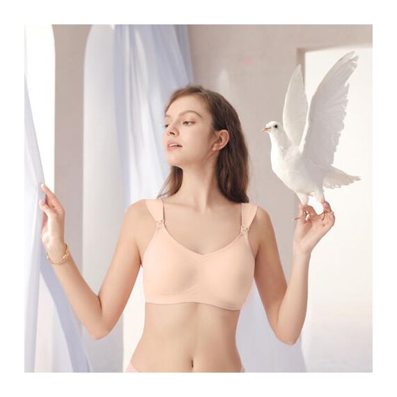 Sunveno Maternity Feeding Bra, Color: Skin, Maternity Size: L, 6 image