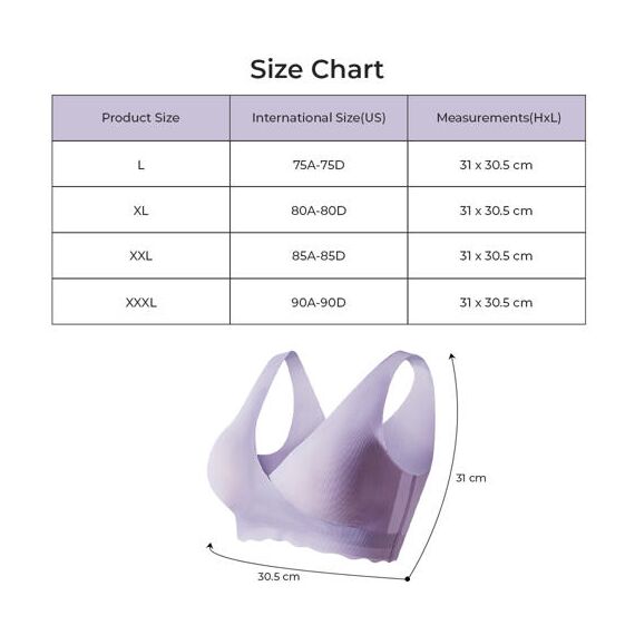 Sunveno Maternity Cross Fit Nursing & Sleep Bra, Color: Purple, Maternity Size: L, 15 image
