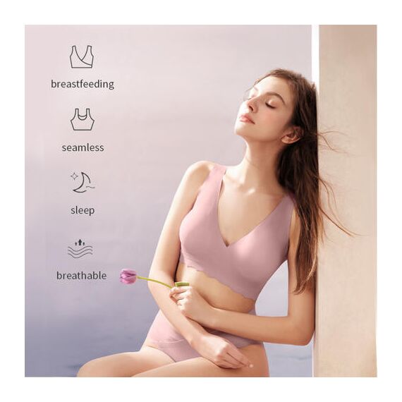 Sunveno Maternity Cross Fit Nursing & Sleep Bra, Color: Brown, Maternity Size: XL, 6 image