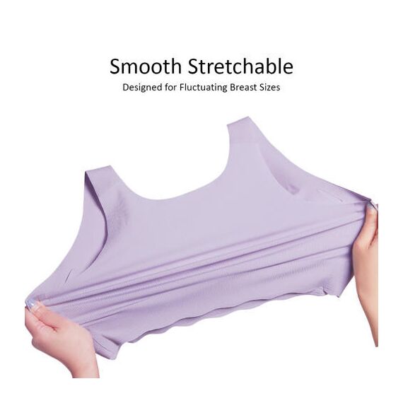 Sunveno Maternity Cross Fit Nursing & Sleep Bra, Color: Purple, Maternity Size: XL, 12 image