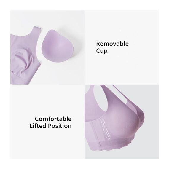 Sunveno Maternity Cross Fit Nursing & Sleep Bra, Color: Purple, Maternity Size: XXL, 6 image