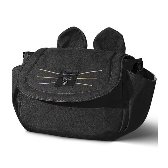 Sunveno Meow Stroller Diaper Bag, Color: Black, 7 image