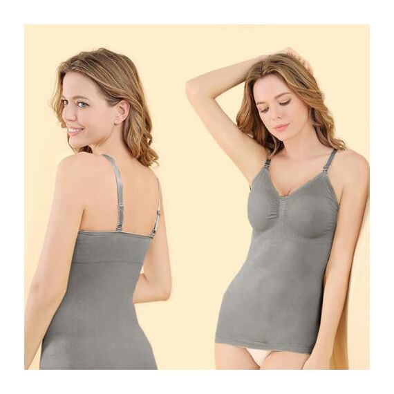 Sunveno Maternity Nursing Tank, Color: Grey, Maternity Size: L