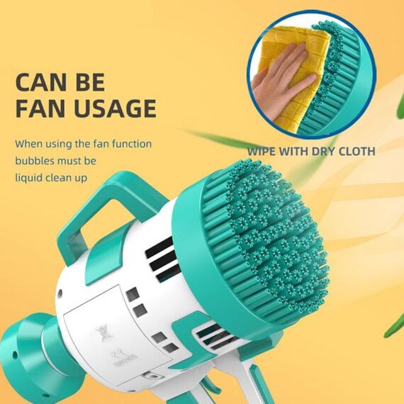 Little Story 108 Holes Bubble Machine Gun Battery Operated With Light For Kids Indoor & Outdoor, Color: Cyan, 2 image