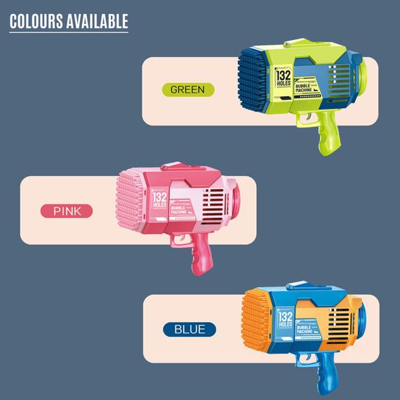 Little Story 132 Holes Bubble Machine Gun With Light For Kids Indoor & Outdoor, Color: Orange, 6 image