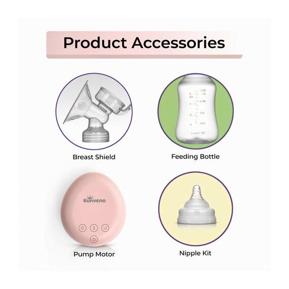 Sunveno Automatic Dual Electric Breast Pump With Controller – White, 5 image