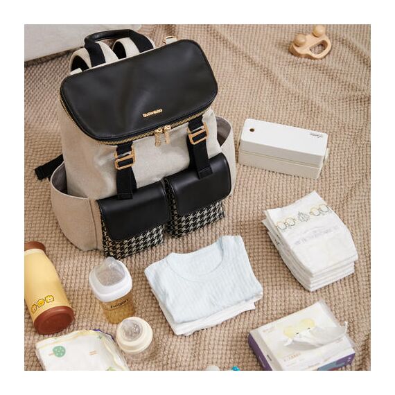 Sunveno Mamma Diaper Bag 11 Pockets Backpack With Changing Mat, 13 image