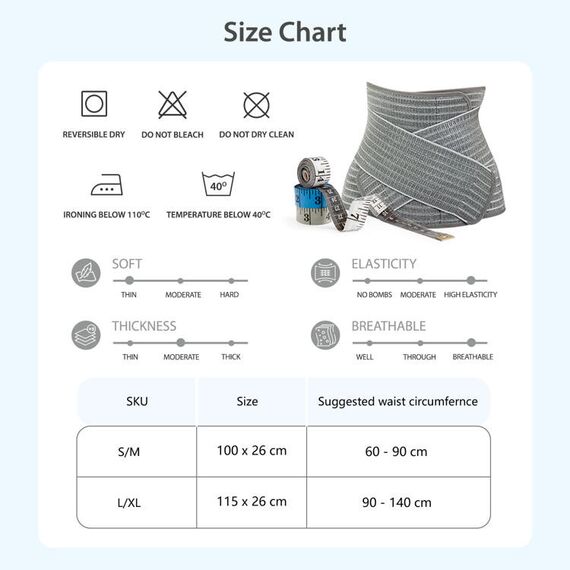 Sunveno Postpartum Abdominal Maternity Belt, Color: Grey, Maternity Size: S/M, 10 image