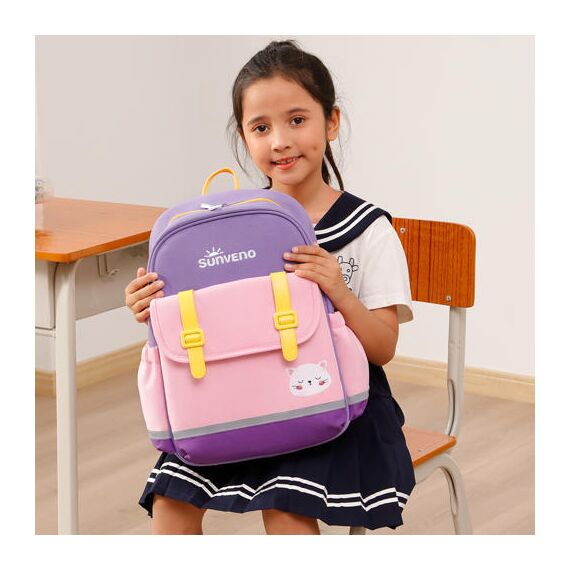 Sunveno School Backpack 16 Inch 16.8L, Color: Purple, 4 image