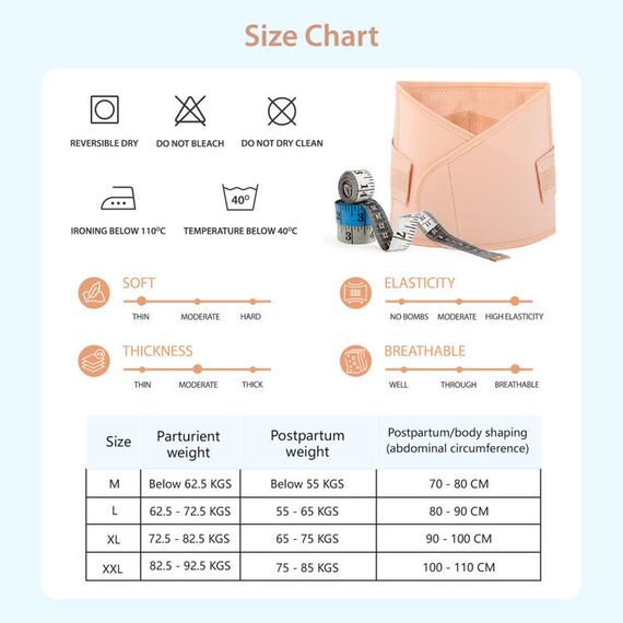 Sunveno Abdominal Support Maternity Cross Grip Belly Wrap, Color: Beige, Maternity Size: XL, 9 image