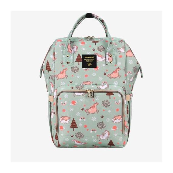 Sunveno Diaper Bag Xl Green Dream With Stroller Hooks, Color: Mint Green, 3 image