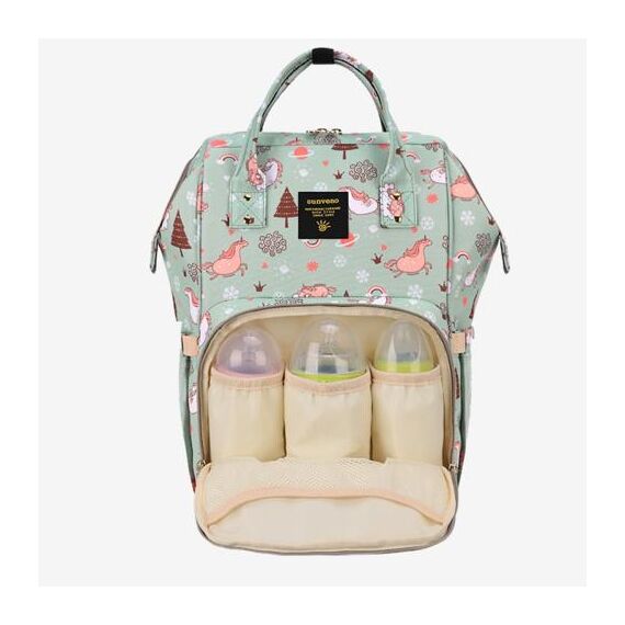 Sunveno Diaper Bag Xl Green Dream With Stroller Hooks, Color: Mint Green, 5 image