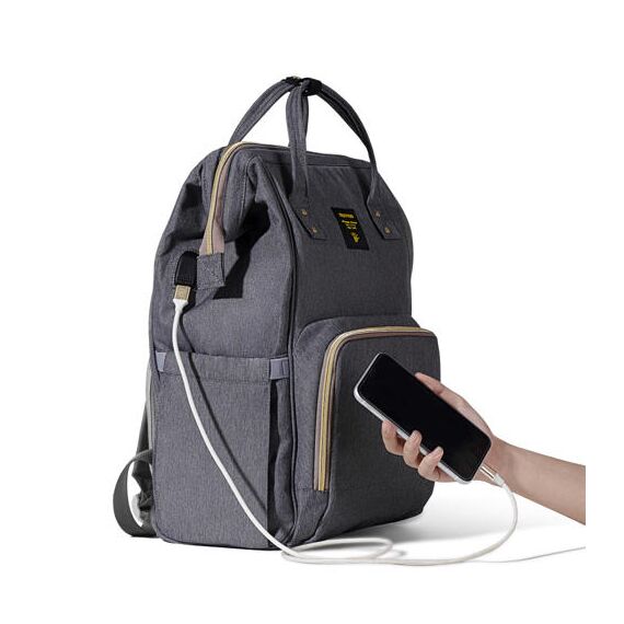 Sunveno Diaper Bag Xl With Stroller Hooks, Color: Grey, 3 image