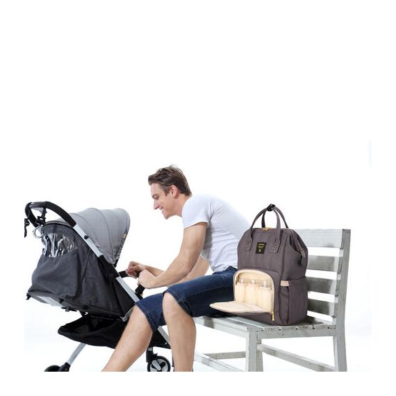 Sunveno Diaper Bag Xl With Stroller Hooks, Color: Grey, 7 image