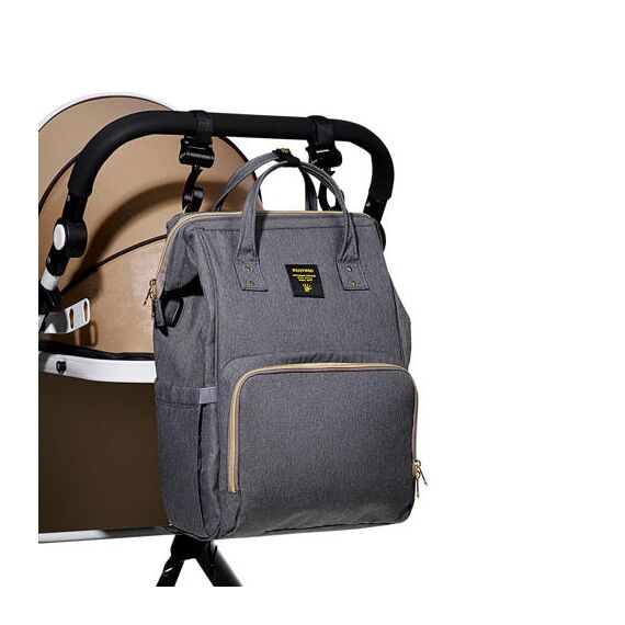 Sunveno Diaper Bag Xl With Stroller Hooks, Color: Grey, 8 image