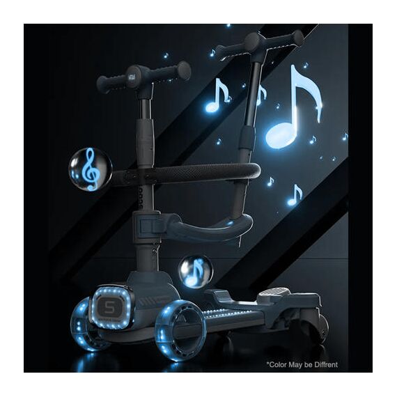 Little Story Kids Scooter With Ride-On & Push Handle, Color: Grey, 9 image