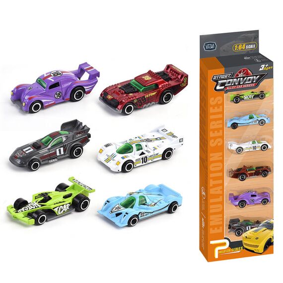 Little Story Alloy Glide Racer Toy Car 6Pcs, Color: Multicolors