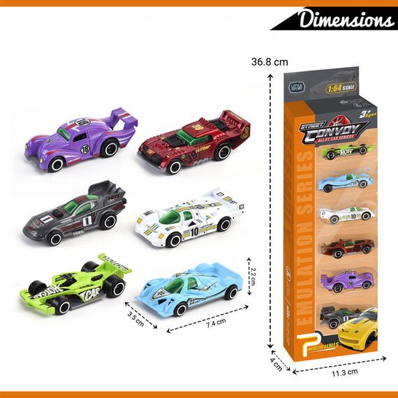 Little Story Alloy Glide Racer Toy Car 6Pcs, Color: Multicolors, 3 image