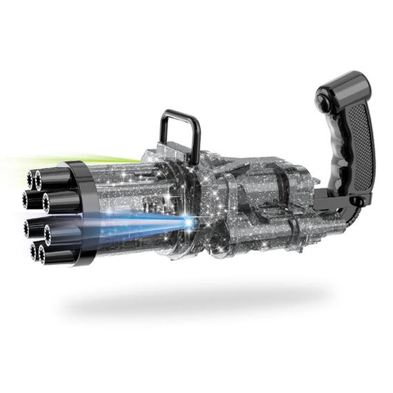 Little Story 8 Holes Bubble Machine Gun With Light, Color: Black