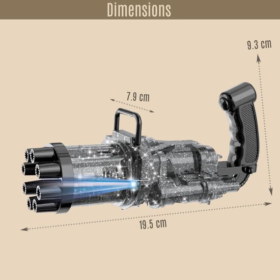 Little Story 8 Holes Bubble Machine Gun With Light, Color: Black, 3 image
