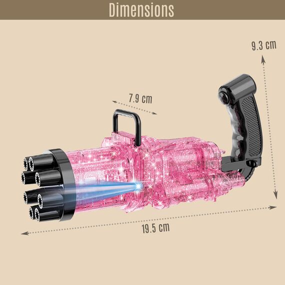Little Story 8 Holes Bubble Machine Gun With Light, Color: pink, 3 image