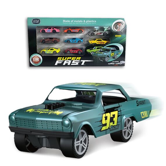 Little Story 8Pcs Slide Die Cast Car Set, Color: Multicolor, 2 image