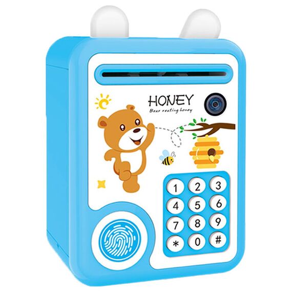 Little Story Piggy Bank With Fingerprint Lock & Music, Color: Blue
