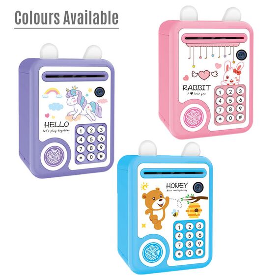 Little Story Piggy Bank With Fingerprint Lock & Music, Color: Blue, 5 image