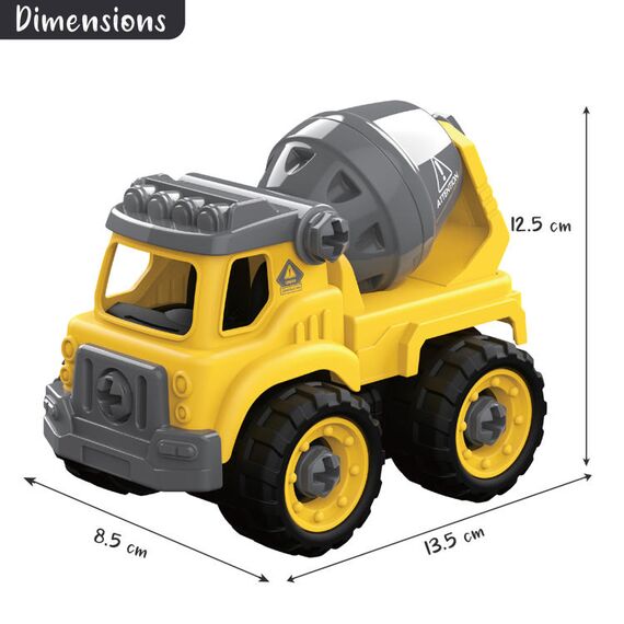 Little Story Cement Mixer Truck Toy, Color: Yellow & Grey, 3 image