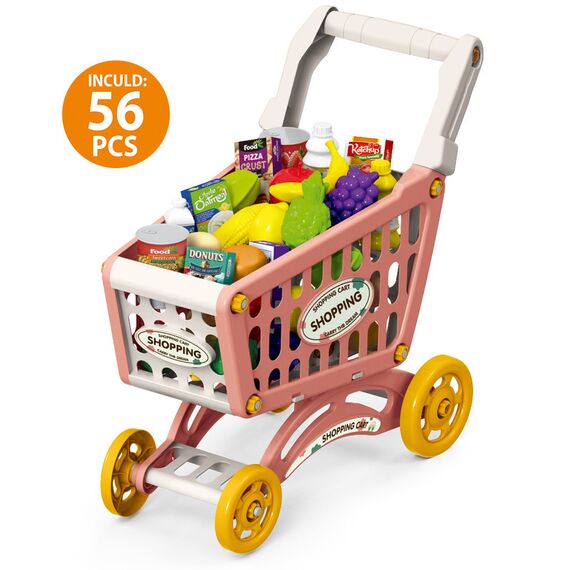 Little Story Role Play Market Shopping Cart Toy Set 56 Pcs, Color: pink, 3 image