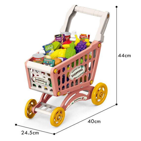 Little Story Role Play Market Shopping Cart Toy Set 56 Pcs, Color: pink, 5 image