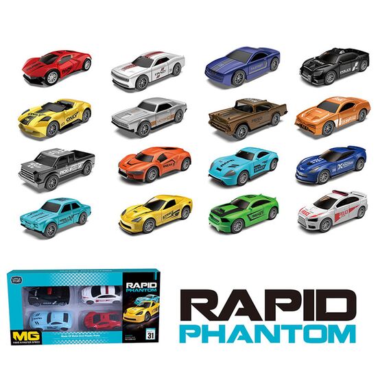 Little Story 4 Pcs Slide Die Cast Rapid Car Set, 2 image