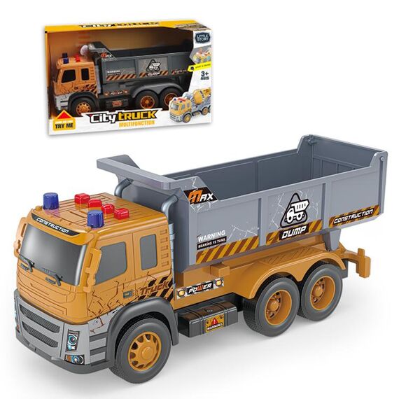 Little Story Simulation Inertial Engineering Dumping Truck Toy Vehicle With Light And Sound