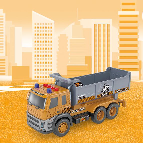 Little Story Simulation Inertial Engineering Dumping Truck Toy Vehicle With Light And Sound, 3 image