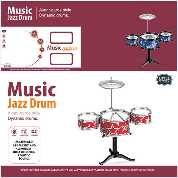 Little Story Kids Drum Set Musical Instrument, Color: Blue, 3 image
