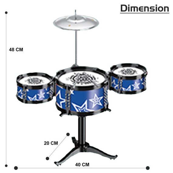 Little Story Kids Drum Set Musical Instrument, Color: Blue, 4 image