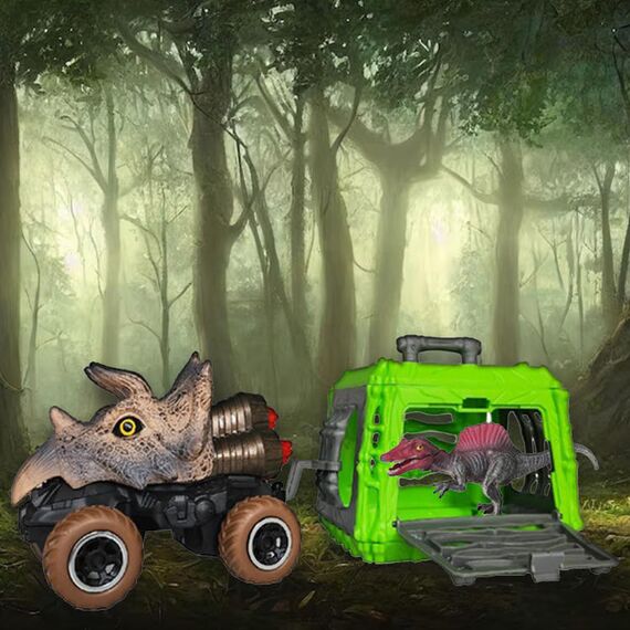 Little Story Kids Toy Pull Back Dinosaur With Cage, 3 image