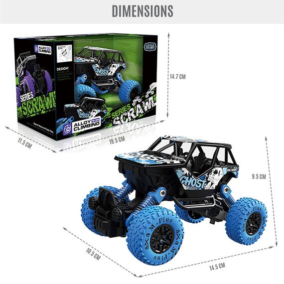 Little Story 1:32 Pull Back Graffiti Alloy Climbing Toy Car, Color: Blue & Black, 5 image