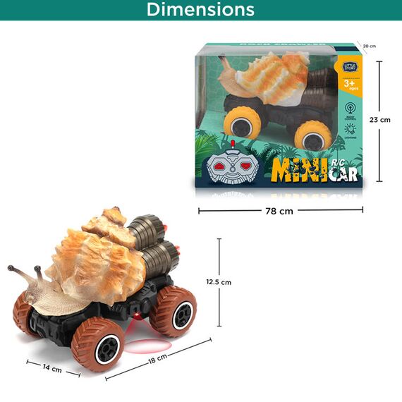 Little Story 2 Channel Snail Car With Remote Control Brown, Color: Brown, 3 image
