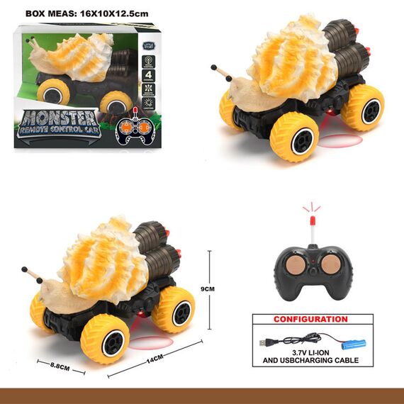 Little Story 2 Channel Snail Car With Remote Control Brown, Color: yellow, 3 image