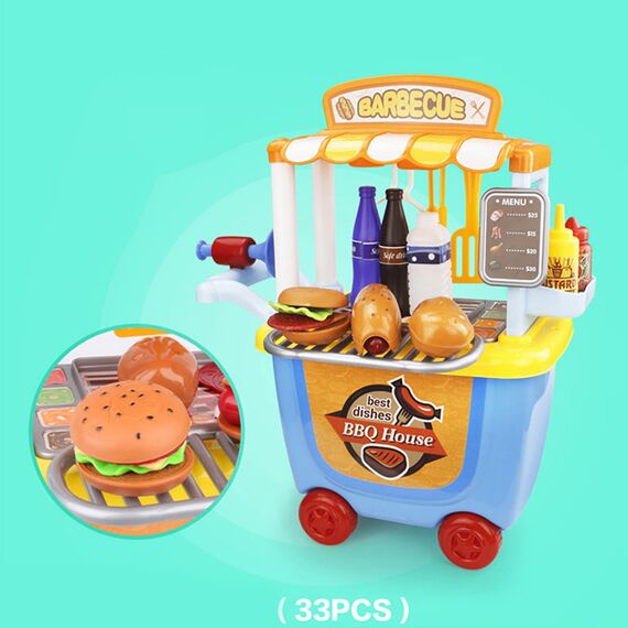 Little Story Role Play Bbq Station / Food Cart (33 Pcs) - Blue, 2 image