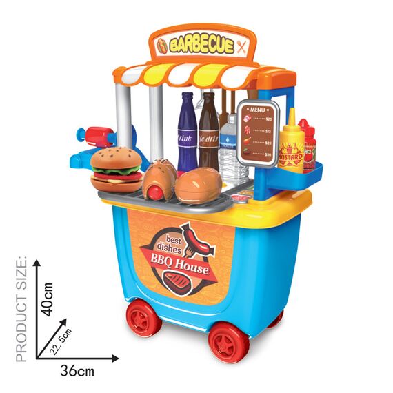 Little Story Role Play Bbq Station / Food Cart (33 Pcs) - Blue, 4 image